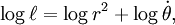  \log\ell = \log r^2 + \log\dot\theta, 